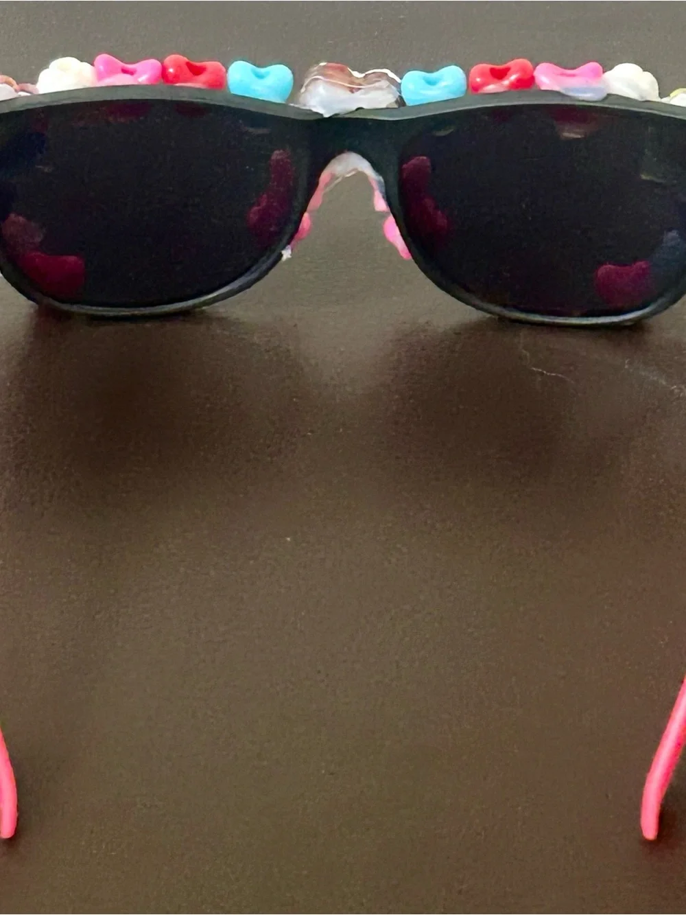 Girls Pink Decorative Heart & Flower Sunglasses
